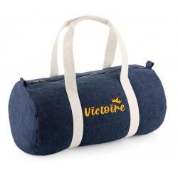 Sac polochon denim prénom +...