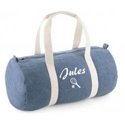 Sac polochon denim prénom +... 2