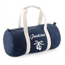 Sac polochon denim prénom +... 2