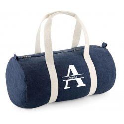 Sac polochon denim prénom +...