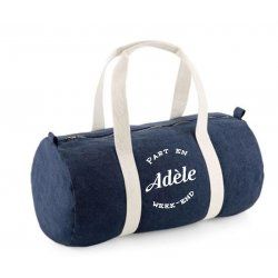 Sac polochon denim prénom +...