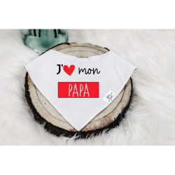 Bavoir bandana j'aime mon papa 2