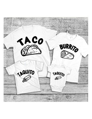 T-shirt famille taco - burrito adulte