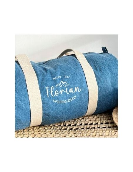 Sac polochon personnalisé part en week-end - La folie du personnalisé