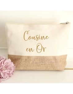 Trousse évasée cousine en or