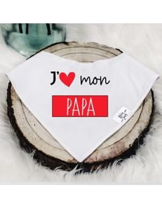 Bavoir bandana j'aime mon papa