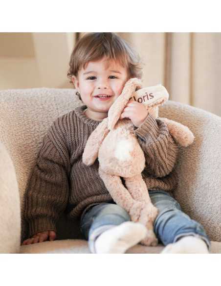 Peluche Happy Horse lapin brodée couleur beige