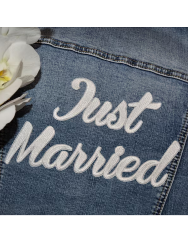 Veste en jeans brodée Just Married - La folie du personnalisé