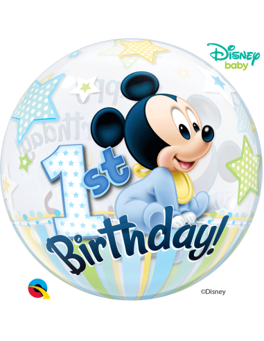 Ballon bulle Mickey 1er anniversaire