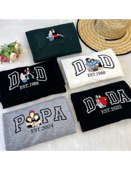 Sweat Dad ou Papa brodé avec votre photo en couleur