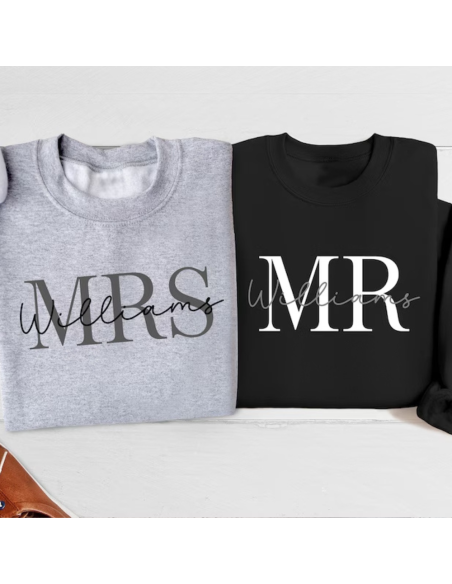 Sweat couple Mrs ou Mr + nom