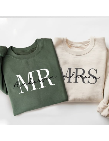 Sweat couple Mrs ou Mr + nom