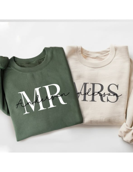 Sweat couple Mrs ou Mr + nom