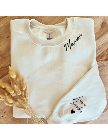 Sweat personnalisé maman + prénom des enfants - La folie du personnalisé