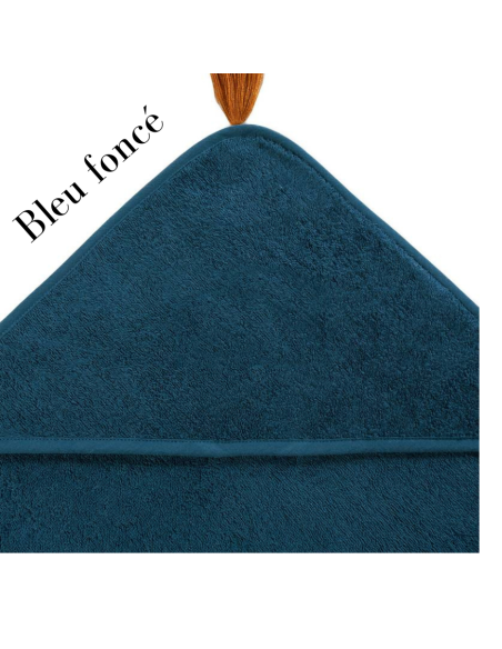 Cape de bain coton bio brodée prénom initiale fleurie