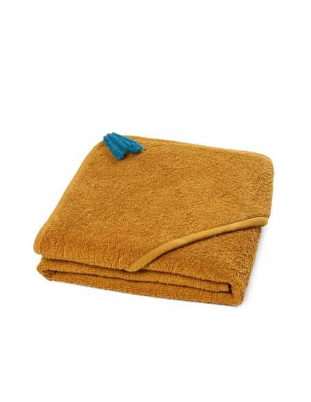 Cape de bain coton bio brodée prénom initiale fleurie