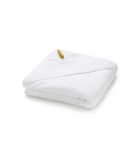 Cape de bain coton bio brodée prénom initiale fleurie