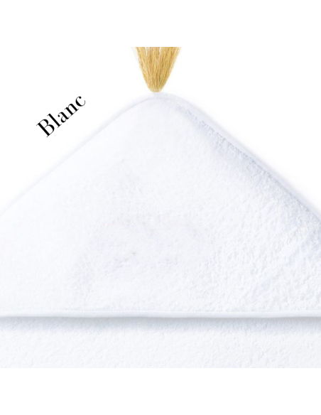 Cape de bain coton bio brodée prénom initiale fleurie