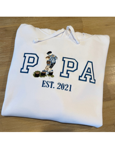 Sweat Dad ou Papa brodé avec votre photo en couleur
