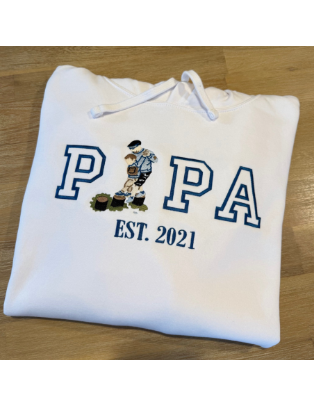 Sweat Dad ou Papa brodé avec votre photo en couleur