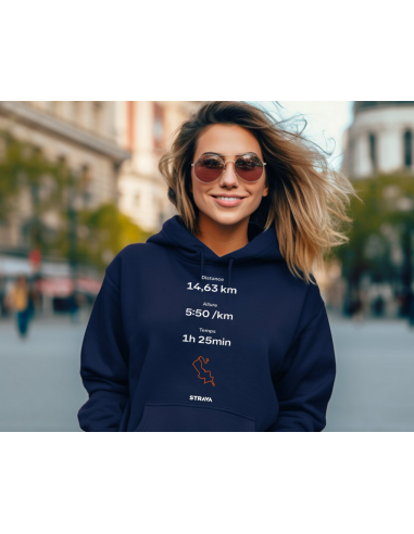 Votre performance Strava personnalisée sur sweat - La folie du personnalisé