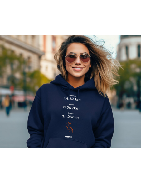 Votre performance Strava personnalisée sur sweat - La folie du personnalisé