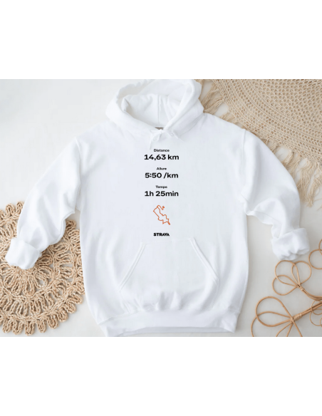 Votre performance Strava personnalisée sur sweat - La folie du personnalisé