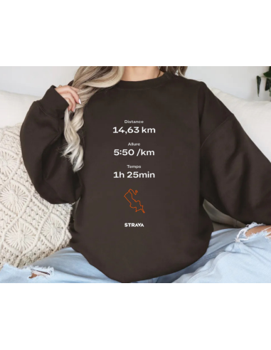 Votre performance Strava personnalisée sur sweat - La folie du personnalisé