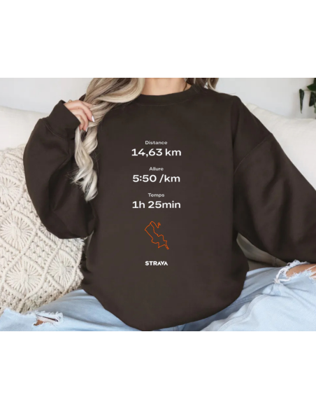 Votre performance Strava personnalisée sur sweat - La folie du personnalisé