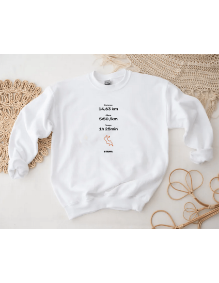 Votre performance Strava personnalisée sur sweat - La folie du personnalisé