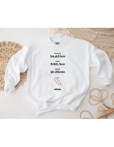 Votre performance Strava personnalisée sur sweat - La folie du personnalisé