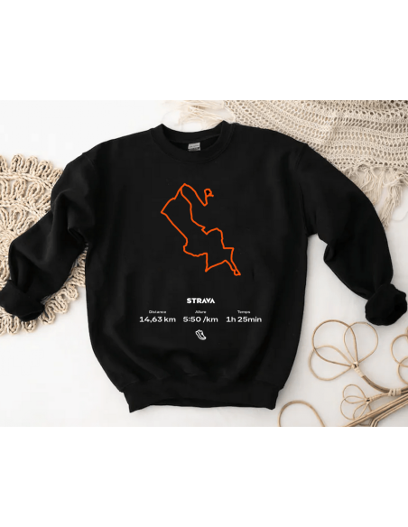 Votre performance Strava personnalisée sur sweat - La folie du personnalisé