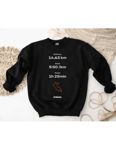 Votre performance Strava personnalisée sur sweat - La folie du personnalisé