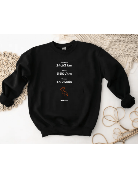 Votre performance Strava personnalisée sur sweat - La folie du personnalisé