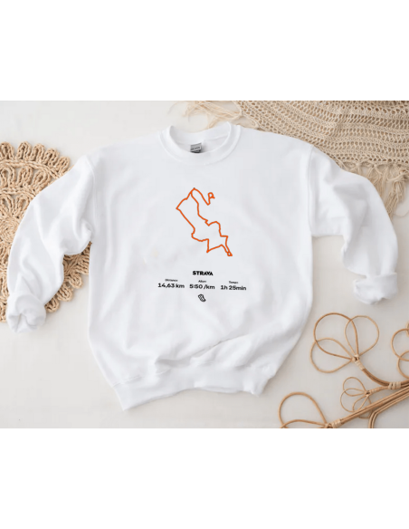 Votre performance Strava personnalisée sur sweat - La folie du personnalisé