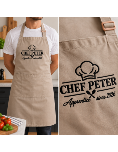 Tablier Chef + prénom « Since + année » – Brodé ou floqué