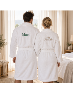 Peignoir éponge adulte brodé  prénom
