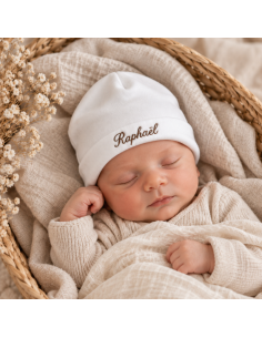 Bonnet de naissance personnalisé prénom - La folie du personnalisé
